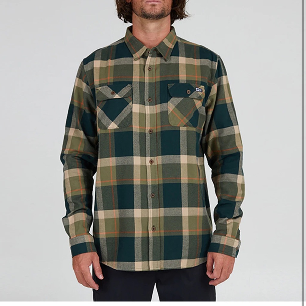 SALTY CREW MENS DAWN PATROL FLANNEL - SPRUCE brand new with tags sz M